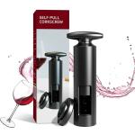 Hasthip Black Stainless Steel Wine Bottle Opener Corkscrew With Foil Cutter, T Shape Handle Reusable Manual Cork Wing For Home