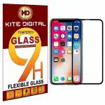Kite Digital iPhone X/XS (Black) 5D/6D/11D/21D Premium Tempered Glass Screen Protector Slim 9H Hard 2.5D with Full Installation Kit (Pack of 2)