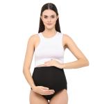 Mylo Essentials High Waist Maternity/Postpartum Panty -Anti-Microbial with Comfy Adjustable Waistband (M, Black Beauty)