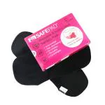 Safepad Reusable & Antimicrobial Sanitary Pads (Black)