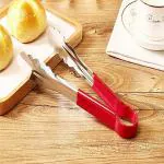 KitchenFest Handle Stainless Steel Food Tongs Clips For BBQ Cooking Serving 9 Inch Tong