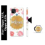 BUDDHU Motivational Quote Printed Back Case with Mobile Holder, Pop socket for Oppo A15, Oppo A15s