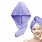 Status Contract Set of 2 Hair Towel Super Absorbent Quick Dry Towel Bathrobe Magic Hair Warp Towel Super Quick-Drying Microfiber Bath Towel Bath Towel (Purple- 2)