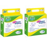 BON BON Classic Large Adult Diaper Disposable Tape Style (L- 39-59 INCH) Adult Diaper 20 PCS Multiple Tape Fastners Over Night Protection Ultra Leak Guard and Anti-Bacterial Absorbent Core (L Pack of 2)