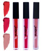 bq BLAQUE Matte Liquid Lip Gloss Combo of 3 Lipstick # 101-104-116 (12 ml, Orangish Red, Ruby Red, Light Nude Brown)