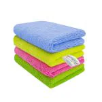 Softspun Multicolor Microfiber Cloth (Pack of 4)
