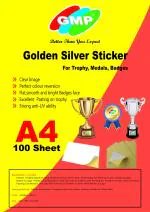 GMP A4 Gold/Silver Adhesive Sticker Paper For Trophy -100 sheet