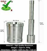 BLUE LEMON Small Size Aluminium Kitchen Khalbatta Okhli Masher Mortar & Pestle Set, Silver