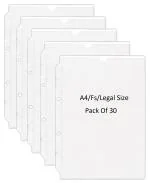 Shining Zon PVC Margin Punch Folder File Plastic Sheet Extra Thick Sleeves Folder File for Fs Size Document Certificate with 2 Punch Holes & Tab Cut Transparent (Pack of 30.)