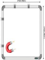 SHELFKING 2x2 feet Magnetic Whiteboard, Dry Erase Premium Melamine Magnetic Whiteboard for office (60 X 60 Centimeters, Pack of 1 item) White board (60 cm x 60 cm)