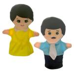 Elfactory Multicolor Velvet Educational Storytelling Family Parent Hand Puppet - 10 Inch|Pack of 2