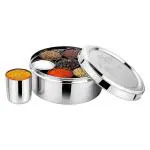 Prabha Stainless Steel Unbreakable Jumbo Spice Box Singature Container For Home & Kitchen | Hard & Long Durable Life, 1 Year Warranty