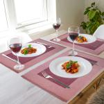 Lushomes Table Mat, dining table mat, kitchen mat, table mats set of 4, dining table accessories for home, Lilac placemats, Ribbed Food Mat, mats for kitchen (13x19 Inch, 33x48 Cms, Pack of 4)