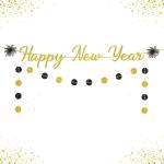 Festiko Glitter Happy New Year Banner 2022 New Year Banner Party Decoration Supplies Glitter Fireworks For New Years Eve Party Supplies 2022 Happy New Year Sign