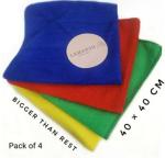 Lamansh Multicolour Microfiber Dust Cleaning Cloth for Kitchen & Vehicle 40 cm x 40 cm (Pack of 4)