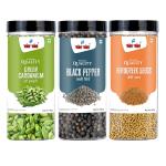 YUM-YUM Whole Spices Combo Pack 650g (Green Cardamom, Black Pepper, Methi Dana)