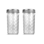 Pure Tree Glass Jar 350 ml | Glass jars For Smoothie, Decoration and Pantry | Set of 2