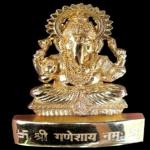 Navyaksh- Kesar Zems Golden Plated Lord Ganesh IDOL STATUE GIFT ITEMS SHOWPIECE and LORD OF WEALTH IDEAL FOR TEMPLE and HOME DECOR Approx 3