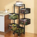 Nalix Shelf Rotating Trolley Portable Rack (5 Layer)