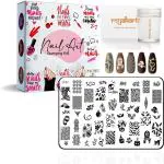 Royalkart Nail Art Kit Nail Stamping Plate With Nail Silicone Stamper & Nail Decoration Accessories- Gift For Women