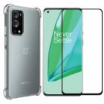 Kite Digital OnePlus 9 Pro Transparent Bumper Shock Proof Corner Soft TPU Silicone Flexible Back Case Cover + Transparent Tempered Glass Screen Protector