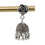 CHAITANYA EMPORIUM memerising rose flower design silver jhumke