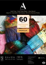 ArtRight Artists' Sketching Paper (A4 Pack of 60 Sheets, 300 GSM); Handmade Cartridge Mixed Media Sheets of 300GSM for Pencil, Charcoal and Ink Media