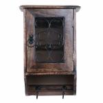 ADA Handicraft Premium Wall Hanging Key Holder-Mango Wood Keychain Crafted By Saharanpur Artisans Keychain Holder Cabinet Stand Box-Hook Design For Big Keys-Brown Color-(9.4x3.9x17.3) Inch L,