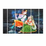 KUBE Radha Krishna 7 mm MDF Sparkal Lamination Full HD Print Painting | Wall Painting For Living Room| Bedroom| Home Decor |Hotel |Office|(Set of 6) (9.5 Inches X 30 Inches)|Multicolour