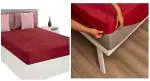 FITONO - Waterproof Terrycotton Mattress Protector for King Size Bed, 78 inch x 72 inch - Maroon