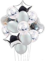 Grand Shop Multicolor Aluminium, Rubber Confetti Balloons, Metallic Balloons, Star, Heart Foil Balloons