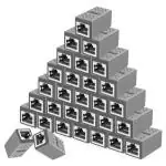 WETEK (Pack of 25)RJ45 Inline Coupler Cat7/Cat6/Cat5e Ethernet Network Cable Extender Connector (Black) RJ45 Coupler|rj45 extender|rj45 female to female
