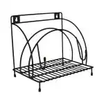 OSE Round 4 in 1 Rolling Pin Holder | Chakla Belan Stand | All in One Rack (Round-Black)