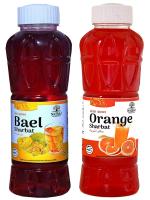 Natraj The Right Choice Bael and Orange Sharbat - (750 X 2= 1500ml) (Pack of 2)