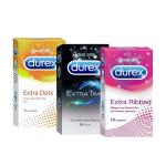 Durex Dots 10s, Time 10s and Ribbed 10s (30count, Set of 3)