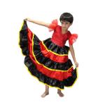 KAKU FANCY DRESSES Spanish Gown | Senorita Gown | Flamingo Gown | Spanish Flamenco Dance Skirts for Girl | Spanish Dancer Fancy Dress -Multicolor, 5-6 Years, for Girls