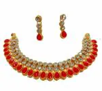 Gyaan Jewels Handmade Gold Plated Alloy Earring and Necklace Set White (Women, Girls) Free Size