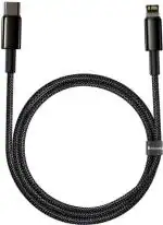 Baseus 1 Pin USB Type C Lightning Cables Black for Mobile, Tablet, Computer (1 m)