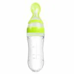 CHILDCHIC 90ML Newborn Baby Feeding Bottle Toddler Safe Silicone Squeeze Feeding Spoon Milk Cereal Bottle Baby Training Feeder/Fruit Feeder (Multicolored/90 ml)