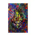SHASWAT ART Lord Ganesha Modern Art Painting Sparkle Coated Self Adhesive Wallpaper Without Frame Digital Reprint 24 inch x 36 inch Painting