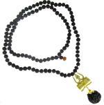 Shivoham Black Silk Dori Rudraksha Mala with Shiv Trishul and Damru