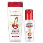 LOreal Paris Serum, 40ml & LOreal Paris shampoo 180 ml With Pro-Keratin + Ceramide, Total Repair 5,Combo Pack (1+1)