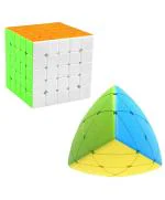 CrackaDeal Plastic Cube Combo 5X5 & Mastermorphix High Speed Stickerless Magic Cube Puzzle, Multicolor (Pack of 2)
