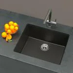 Carysil Original SCHOCK German Engineered Technology Quartz Dolce UK Single Bowl Kitchen Sink - (Pearl Black, 21x18)