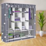 BE MODERN 12 Shelves Awesome box Print Carbon Steel Collapsible Wardrobe (Finish Color -24_GREY, DIY(Do-It-Yourself))