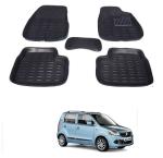 Kozdiko Multicolor 4D Mats For Maruti Wagnor Black (Pack of 5)