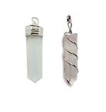 Astroghar Natural White Selenite Crystal White Pendant For Men And Women (Pack Of 2)