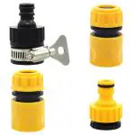 Hasthip Black, Yellow, Silver Abs, Rubber Waterstop Connector Water Pipe Fast Fitting Tap Adapter (Pack Of 3)