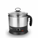 Pigeon Kessel Multipurpose Kettle (12173) 1.2L with Stainless Steel Body, 600 Watt (Black & Silver)