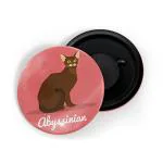 Dhcrafts Red Metal Abyssinian Printed Fridge Magnet, 5.8 Cm